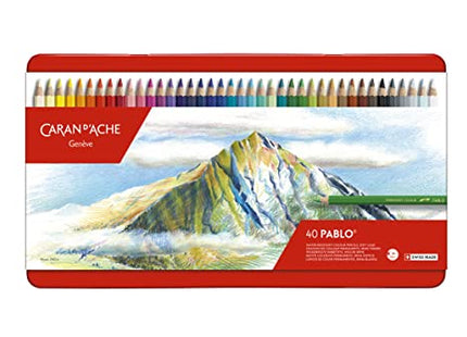 Caran d'Ache Pablo 40 Color Pencils Metal Box