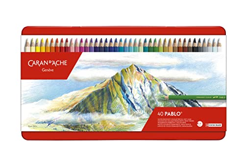 Caran d'Ache Pablo 40 Color Pencils Metal Box