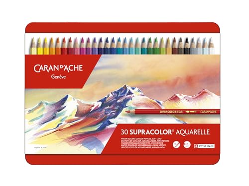 Caran d'Ache Supracolor 30 Color Pencils Metal Box