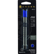Cross Ballpoint Pen Refill Blue Medium Dual Pack