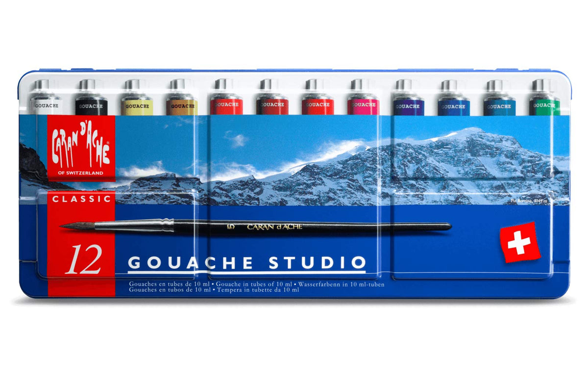 Caran d'Ache Gouache Studio 12 Colors 10ml Metal Box