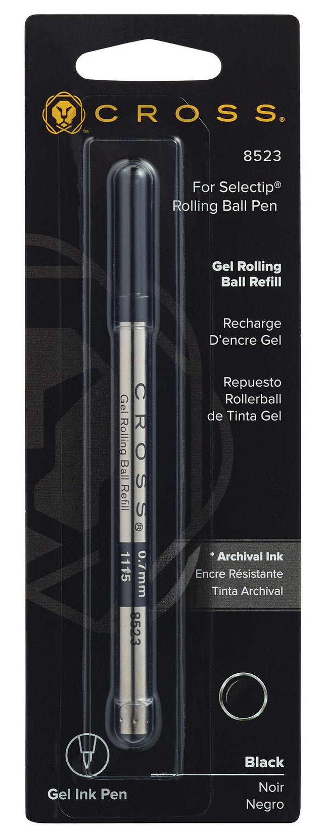 Cross Selectip Gel Rollerball Pen Refill Black 0.7mm Single Pack