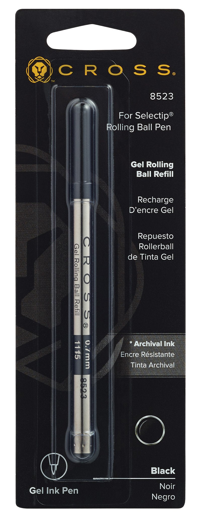 Cross Selectip Gel Rollerball Pen Refill Black 0.7mm Single Pack