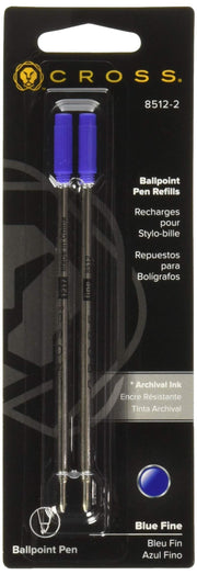 Cross Ballpoint Pen Refill Blue Fine Dual Pack