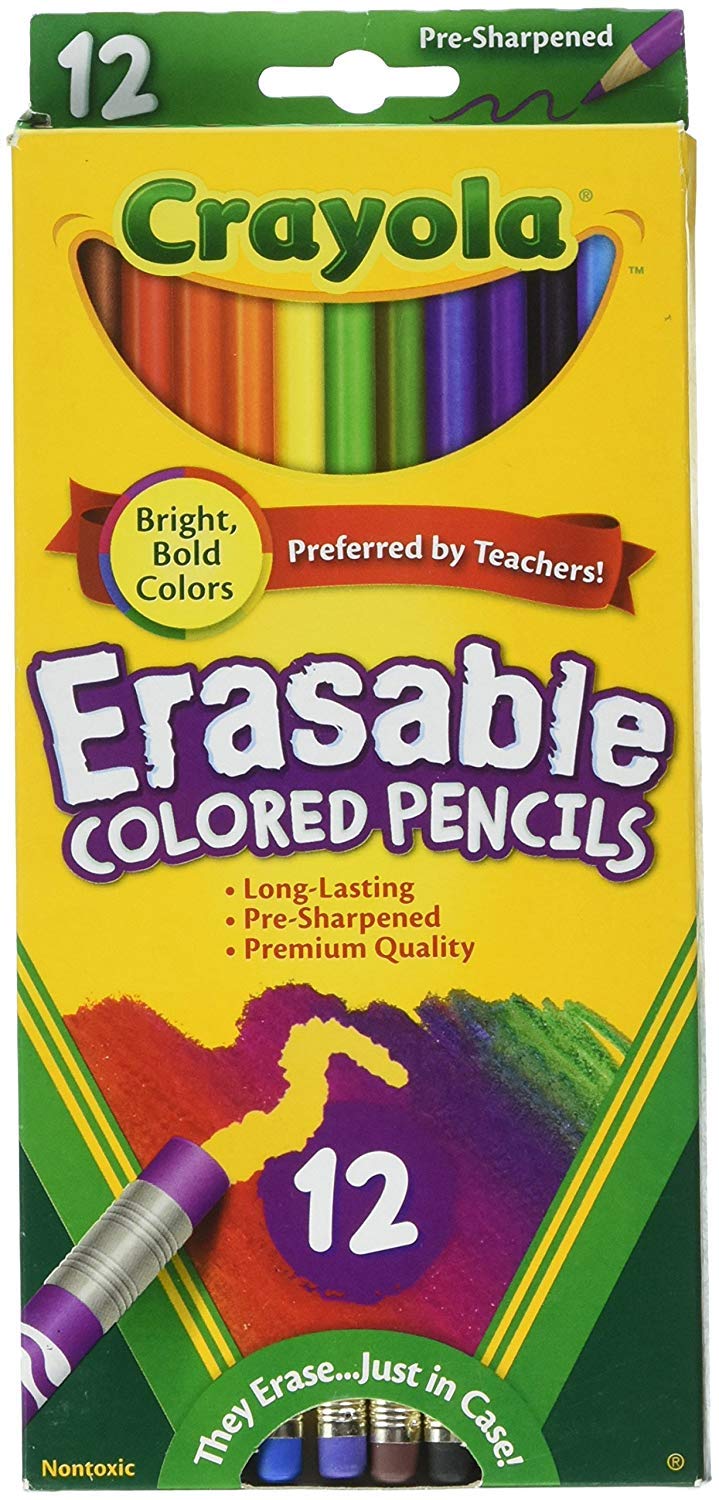 Crayola Erasable Colored Pencils Assorted Colors 12 Count