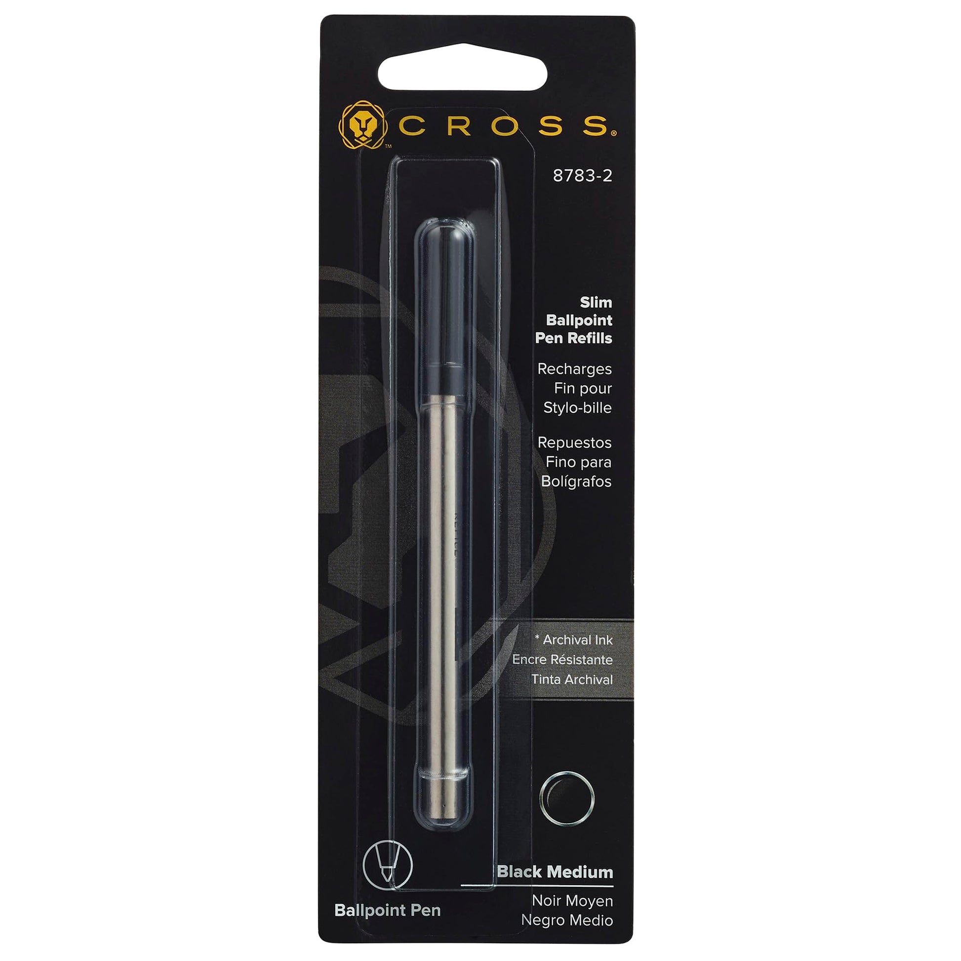 Cross Ballpoint Pen Refill Black Slim Single Pack
