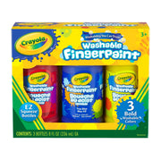 Crayola Washable Bold Fingerpaint Primary Colors 3 Count 8 oz
