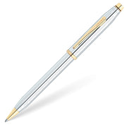 Cross Century II Medalist Ballpoint Pen - Polished Chrome with 23CT Gold