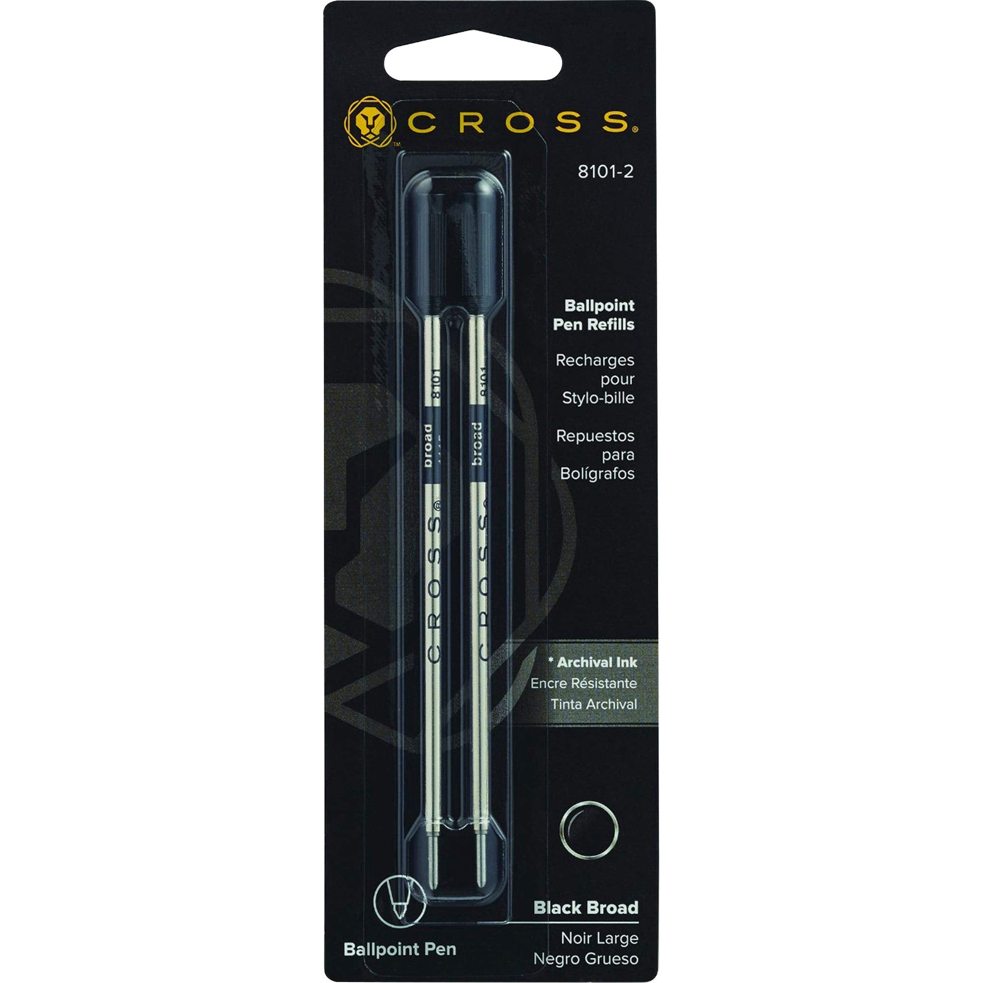 Cross Ballpoint Pen Refill Black Broad Dual Pack