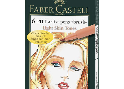 Faber-Castell Pitt Artist Pen B Light Skin Set of 6