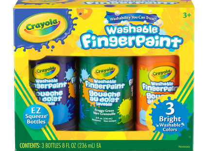 Crayola Washable Bright Fingerpaint Secondary Colors 3 Count 8 oz