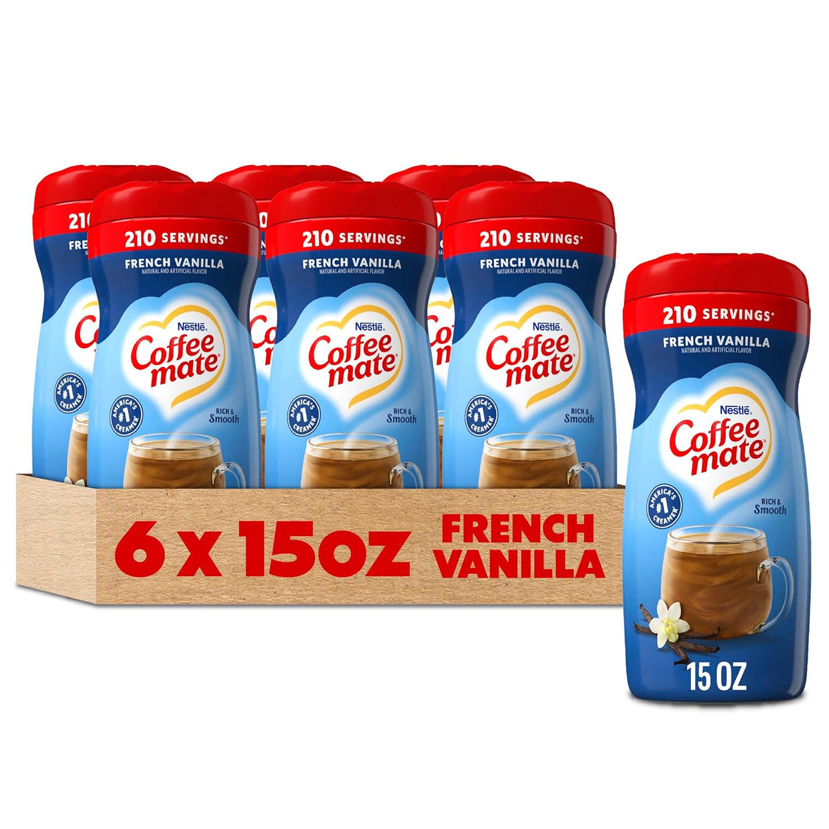 Coffee-mate French Vanilla Powdered Coffee Creamer 15oz (Pack of 6)