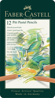 Faber-Castell Pitt Pastel Colour Pencil Tin - 12 Pieces