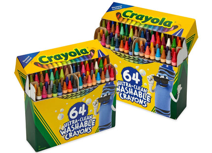 Crayola Ultra Clean Washable Crayons 64 Count with Built-in Sharpener