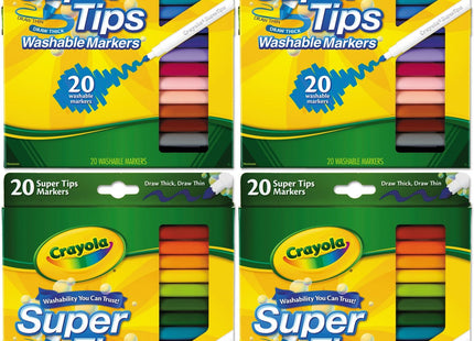 Crayola Super Tips Washable Markers Fine 20 Pack
