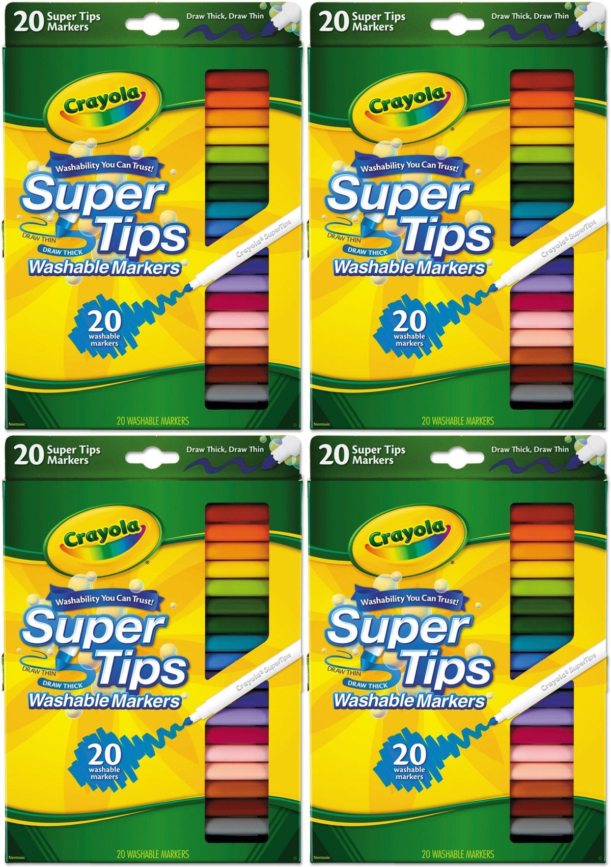 Crayola Super Tips Washable Markers Fine 20 Pack