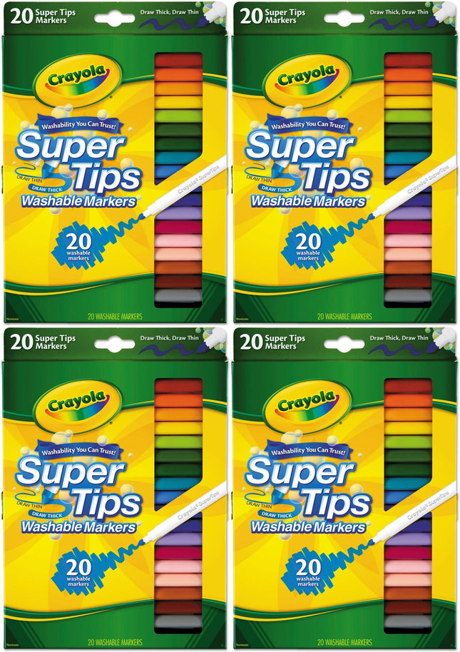 Crayola Super Tips Washable Markers Fine 20 Pack
