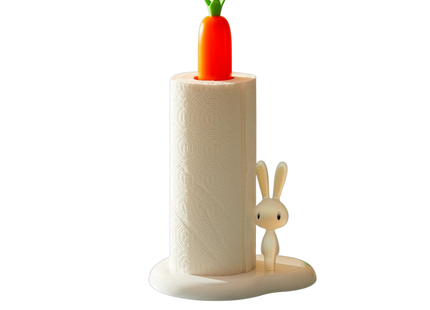 Alessi Bunny and Carrot Kitchen Roll Holder White