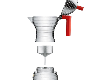 Alessi Pulcina Espresso Coffee Maker 3 Cup Red