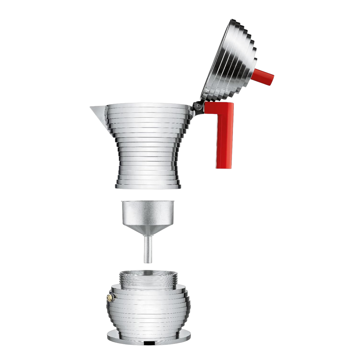 Alessi Pulcina Espresso Coffee Maker 3 Cup Red