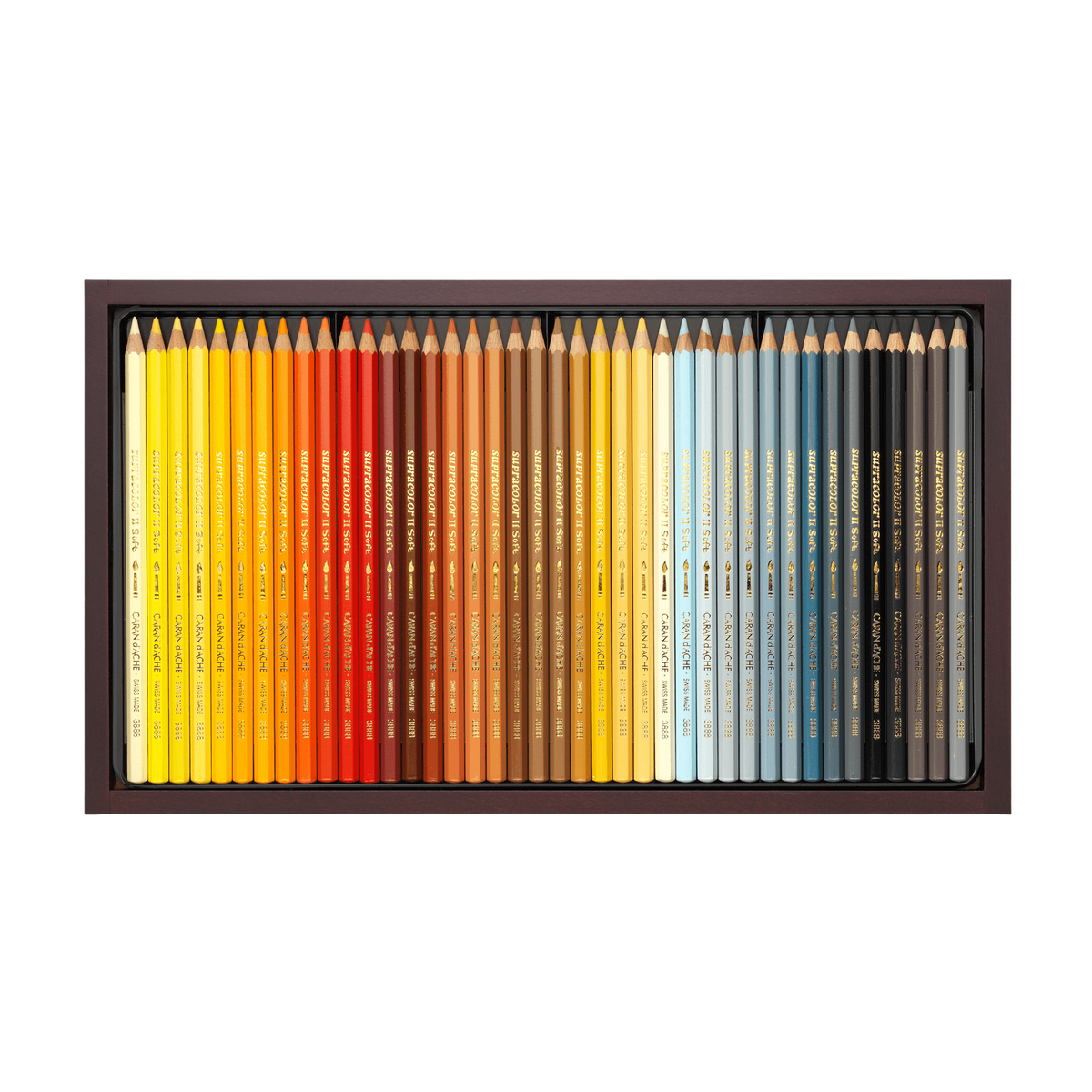 Caran d'Ache Supracolor 120 Color Pencils Wooden Box