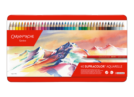 Caran d'Ache Supracolor 40 Color Pencils Metal Box