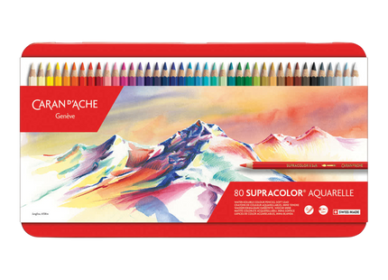 Caran d'Ache Supracolor 80 Color Pencils Metal Box