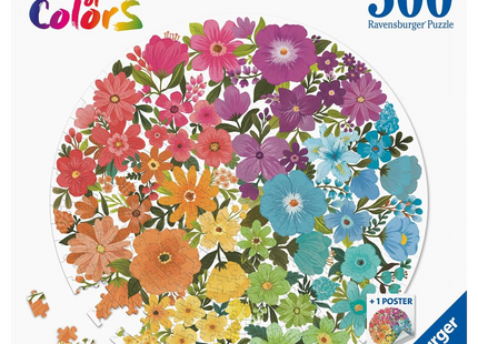 Ravensburger Circle of Colors Flowers 500 Piece Round Puzzle