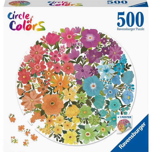 Ravensburger Circle of Colors Flowers 500 Piece Round Puzzle