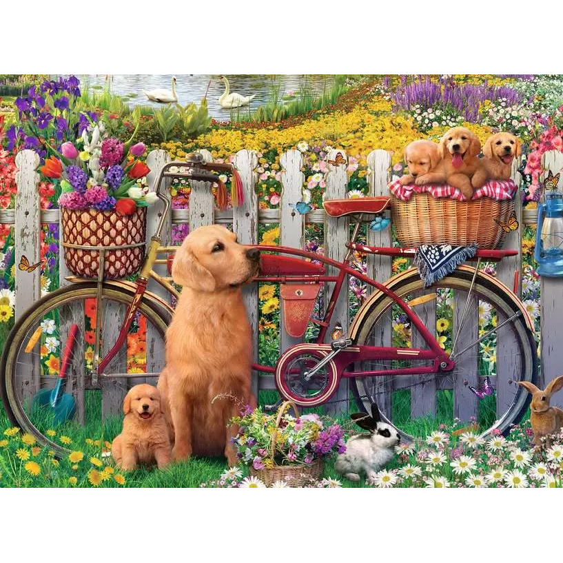 Ravensburger Cute Dogs in the Garden 500 Piece Puzzle