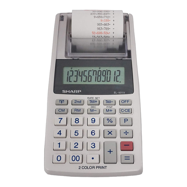 Sharp EL-1611V Handheld Printing Calculator