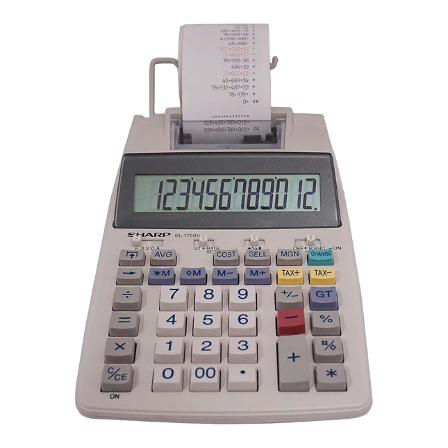 Sharp EL-1750V 12-Digit Printing Calculator