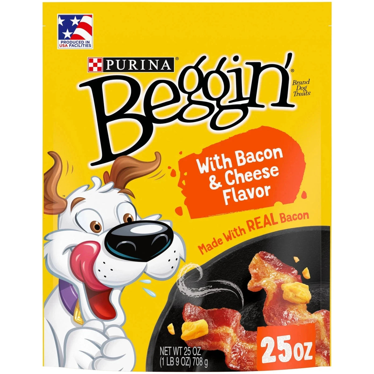 Purina Beggin Dog Treats Bacon & Cheese 25 oz (4 Pack) (EXP JUL 2026)